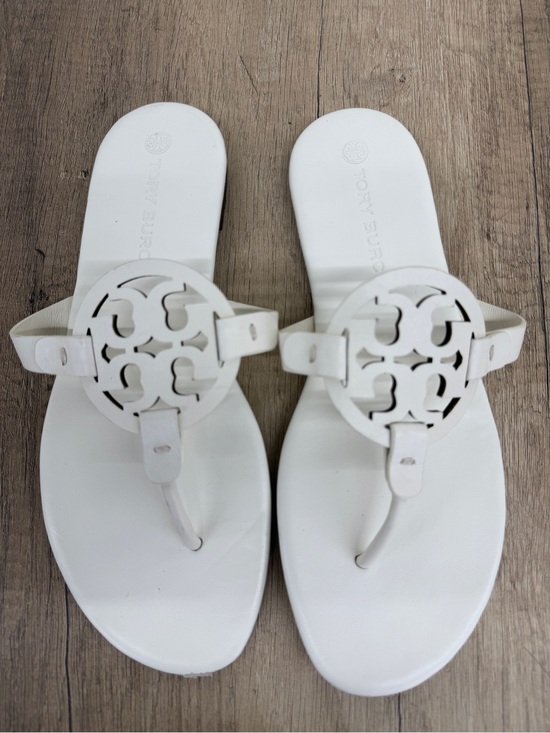 Tory Burch Shoes - Tory Burch White Logo Miller Thong Sandals